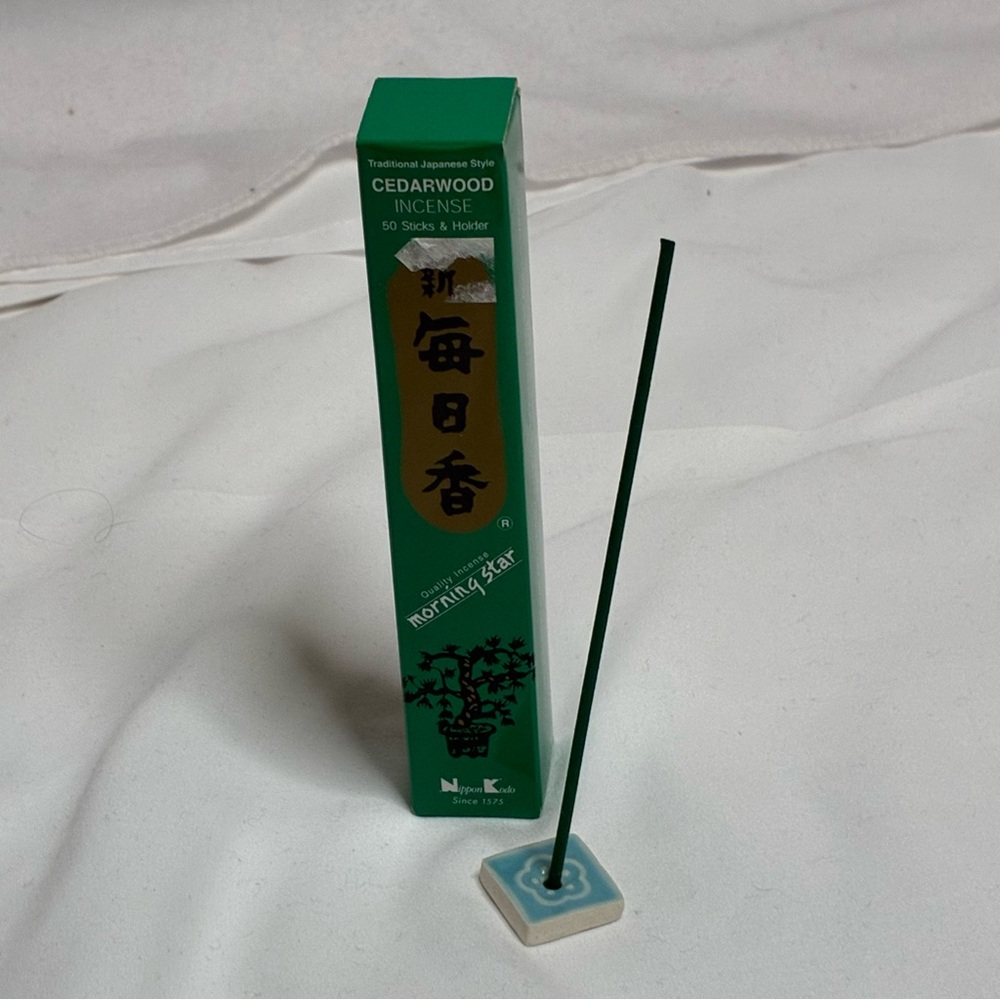 🐼 3/$25 Morning Star Cedarwood Incense Sticks & Burner NWT